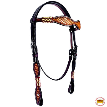 HILASON Western Horse Headstall Breast Collar Set American Leather Tan